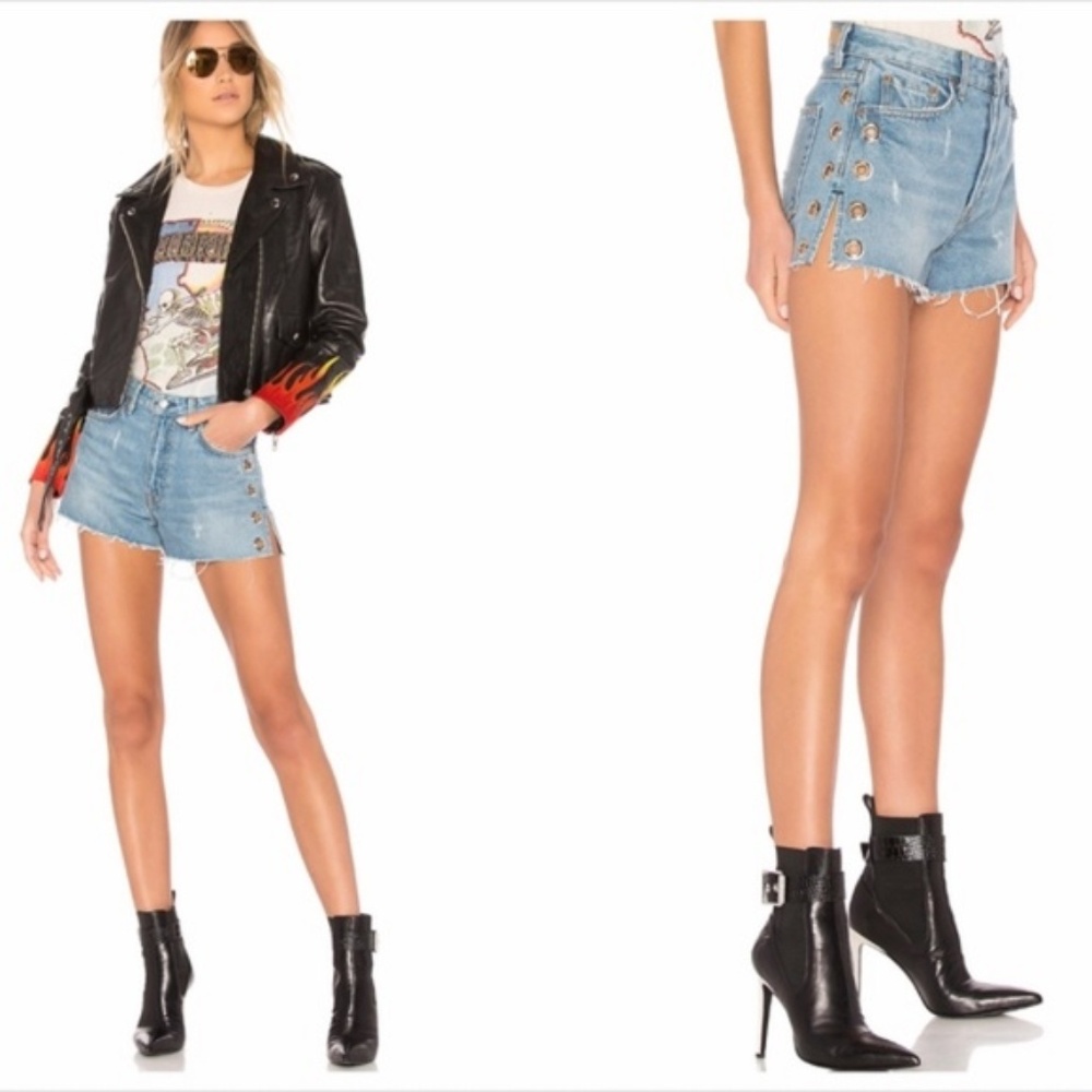 GRLFRND Cindy Shorts Denim Jean Lady Jane Silver Grommets